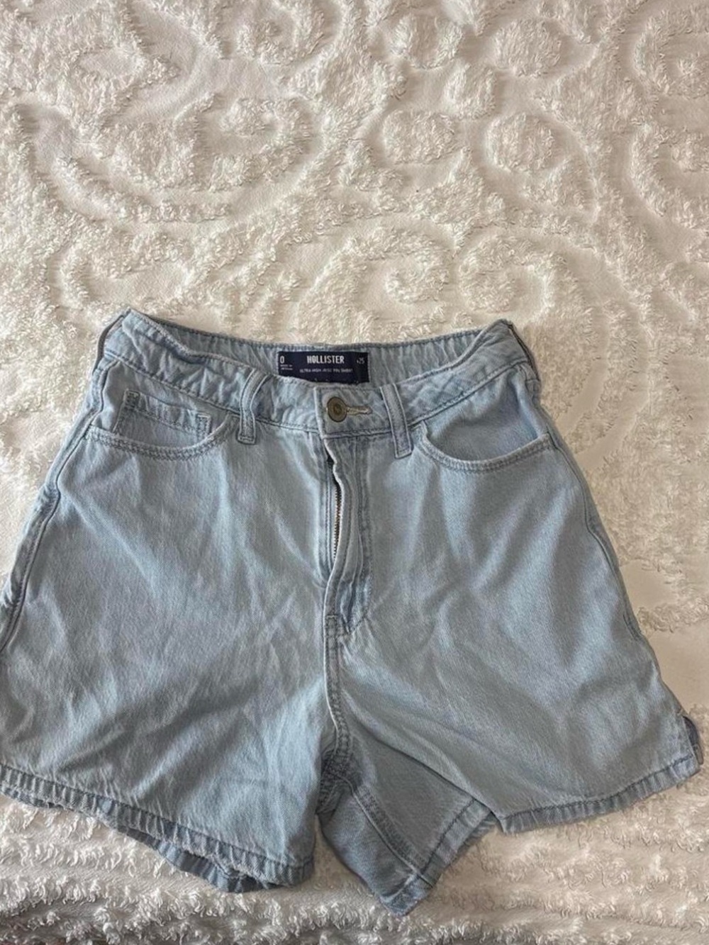 Hollister Light Wash High-Rise Denim Shorts